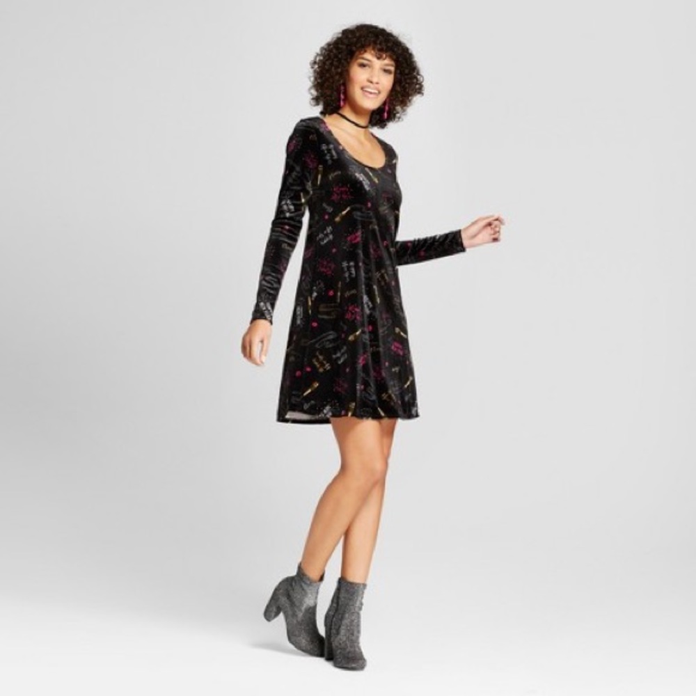 Happy new year velvet dress